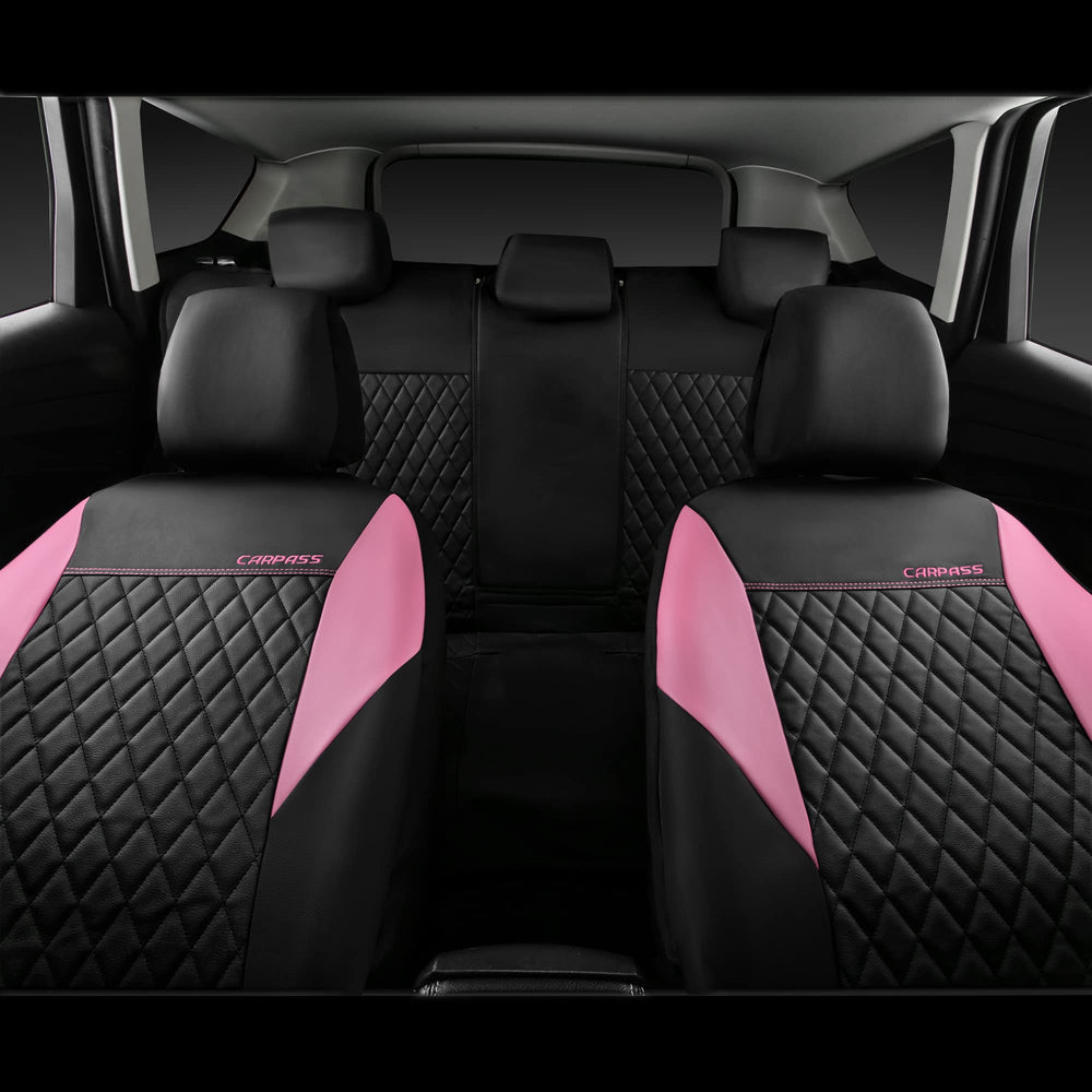 CAR PASS full set enhances interior aesthetics with a cohesive pink look.