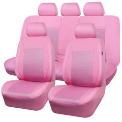 CAR PASS pink leather front seat covers add luxury and comfort.