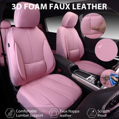 CAR PASS pink seat covers with 3D foam lumbar support for comfort