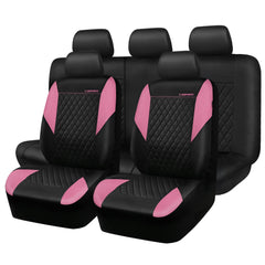 CAR PASS pink quilted leather seat covers offer a stylish upgrade and plush comfort.