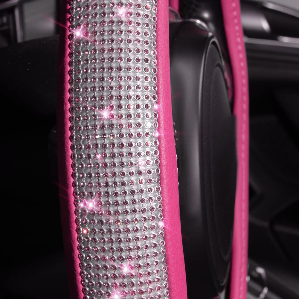 CAR PASS Pink leather cover soft touch for comfortable, everyday driving