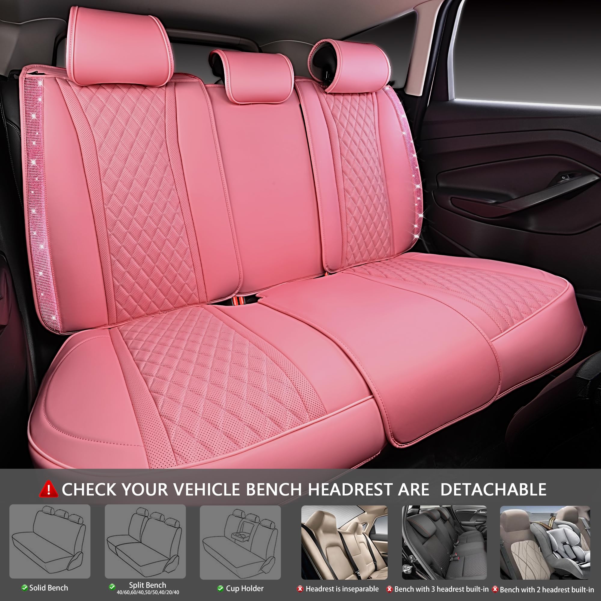 CAR PASS Pink Nappa Leather installation guide shows quick setup