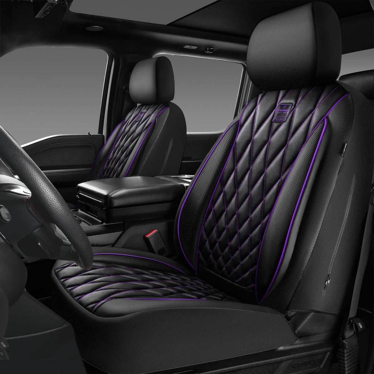 CAR PASS Piping Luxury seat cover front main view shows stylish protection and luxury feel