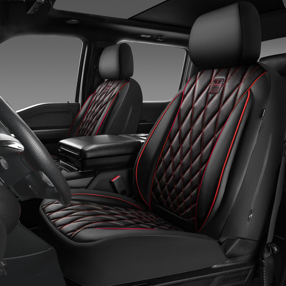 CAR PASS piping luxury front seat cover with diamond stitching protects seats
