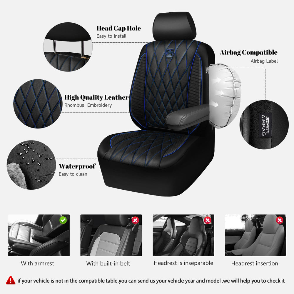 CAR PASS airbag-compatible cutouts ensure safety while maintaining fit.