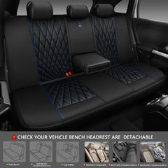 CAR PASS anti-slip backing shown on rear seat to prevent shifting.