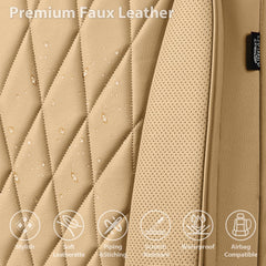CAR PASS luxury PU leather seat cover fits SUVs vans and trucks securely