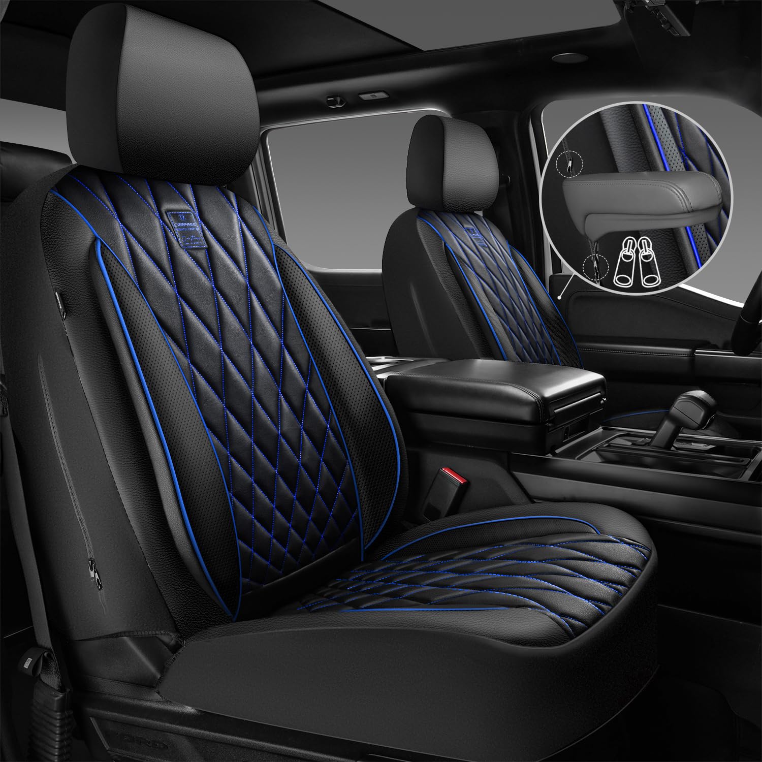 CAR PASS front seat cover with non-slip backing keeps seats firmly in place