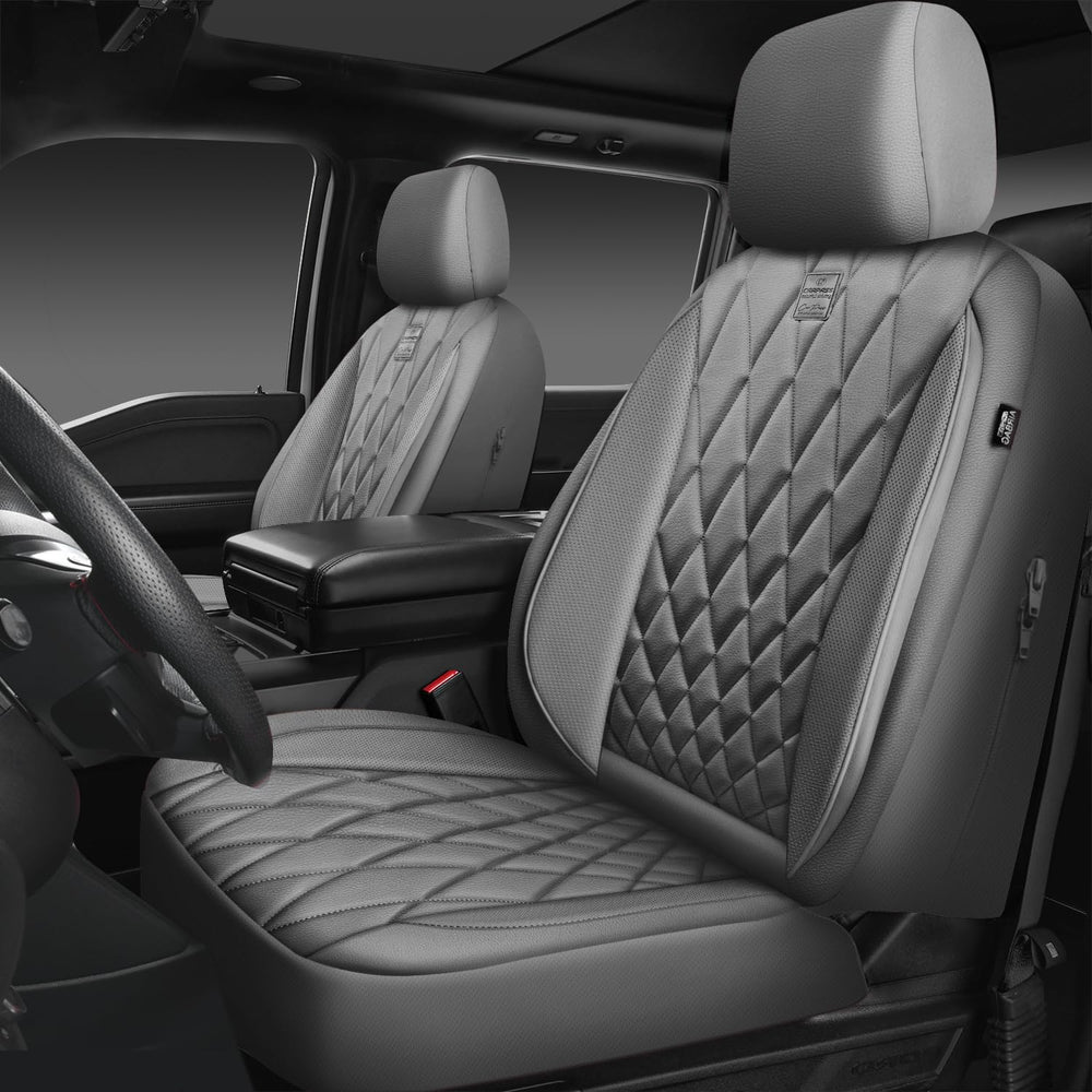 car-pass piping luxury pu leather front seat cover with diamond stitching for a premium look