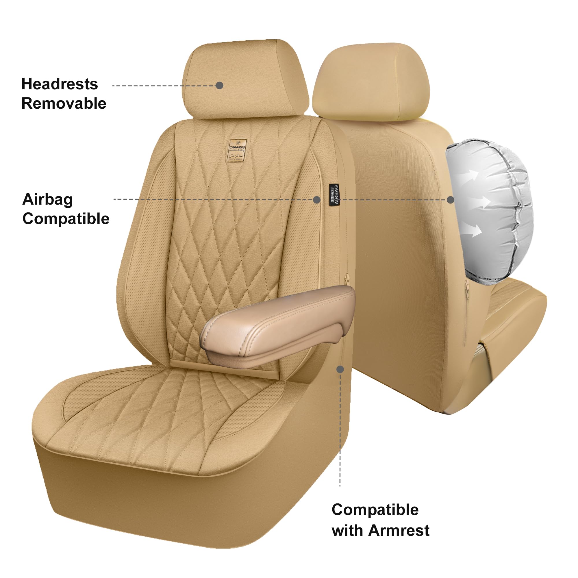 CAR PASS front seat cover with simple installation instructions