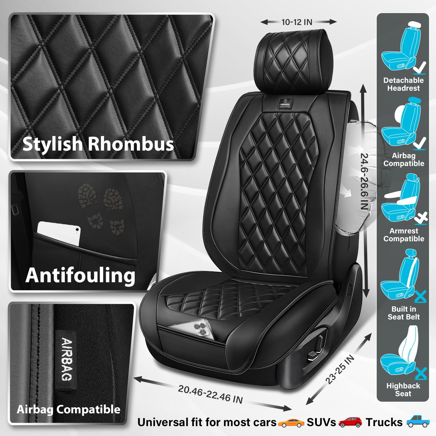 CAR PASS waterproof PU leather shields upholstery in wet conditions and spills.