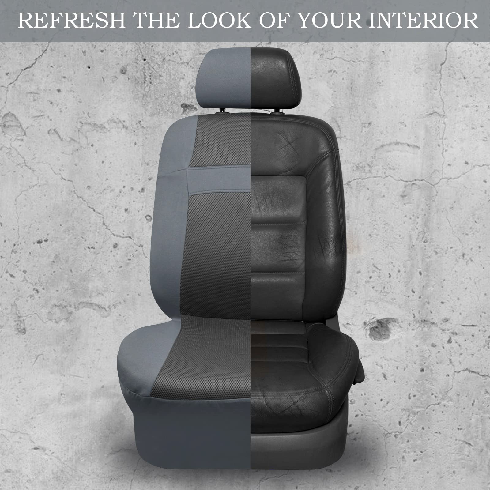 CAR PASS pure gray interior seat cover enhances modern cabin aesthetics.