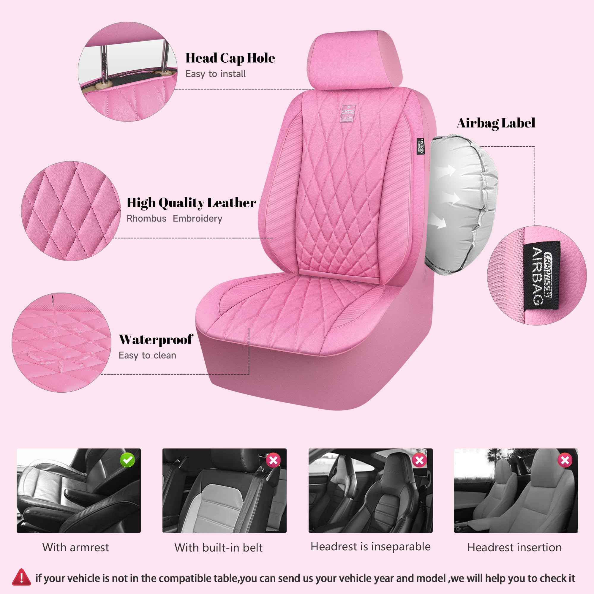 CAR PASS Airbag-compatible design with quick headrest access for safety and convenience