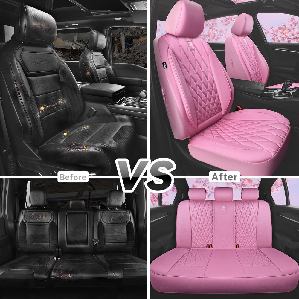 CAR PASS Universal-fit leather seat cover works with SUVs, vans, and trucks