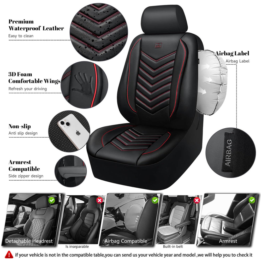 CAR PASS armrest-compatible seat cover with zip design for quick access