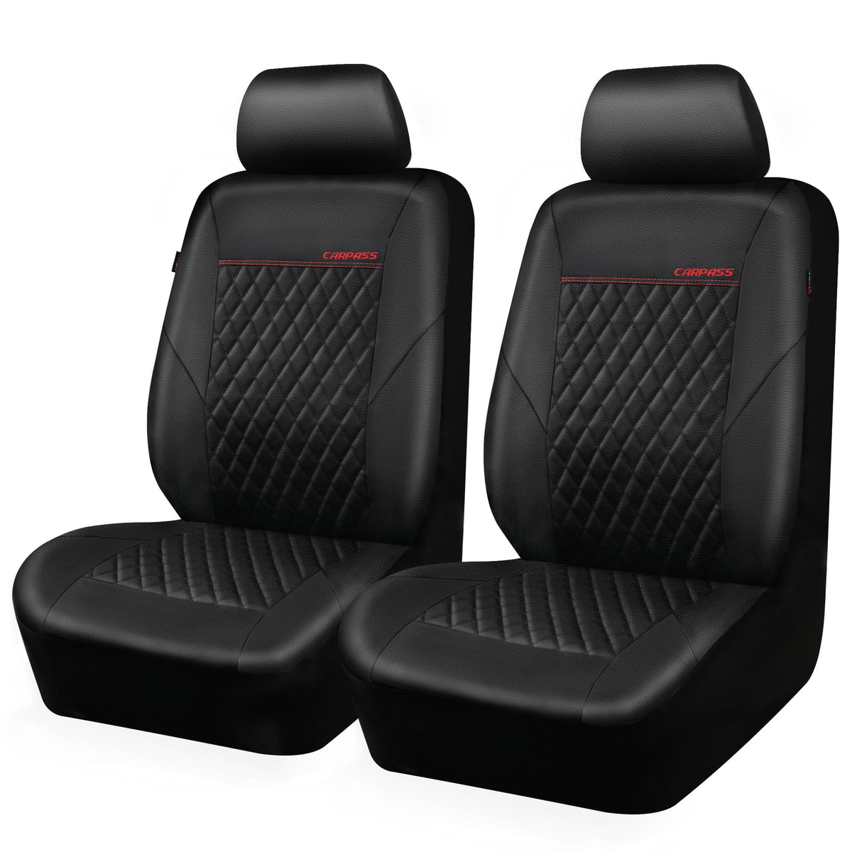CAR PASS quilting leather front seat covers provide durable protection and a premium look.