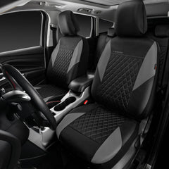 CAR PASS quilting leather seat covers on the rear seat for universal fit in most vehicles.