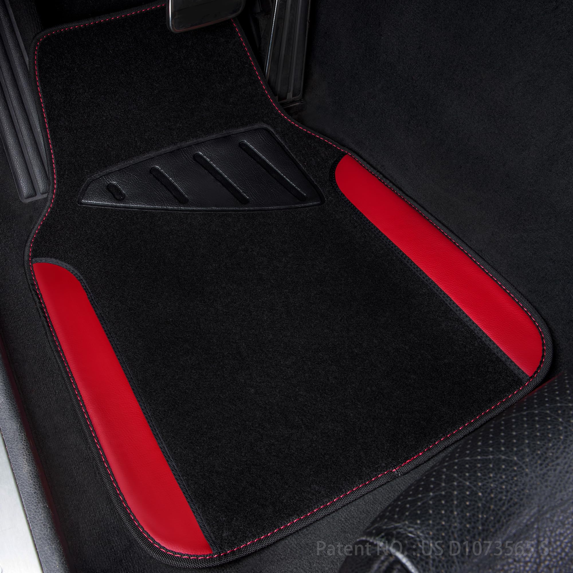 CAR PASS Rainbow waterproof black red trim mats adding sporty interior style