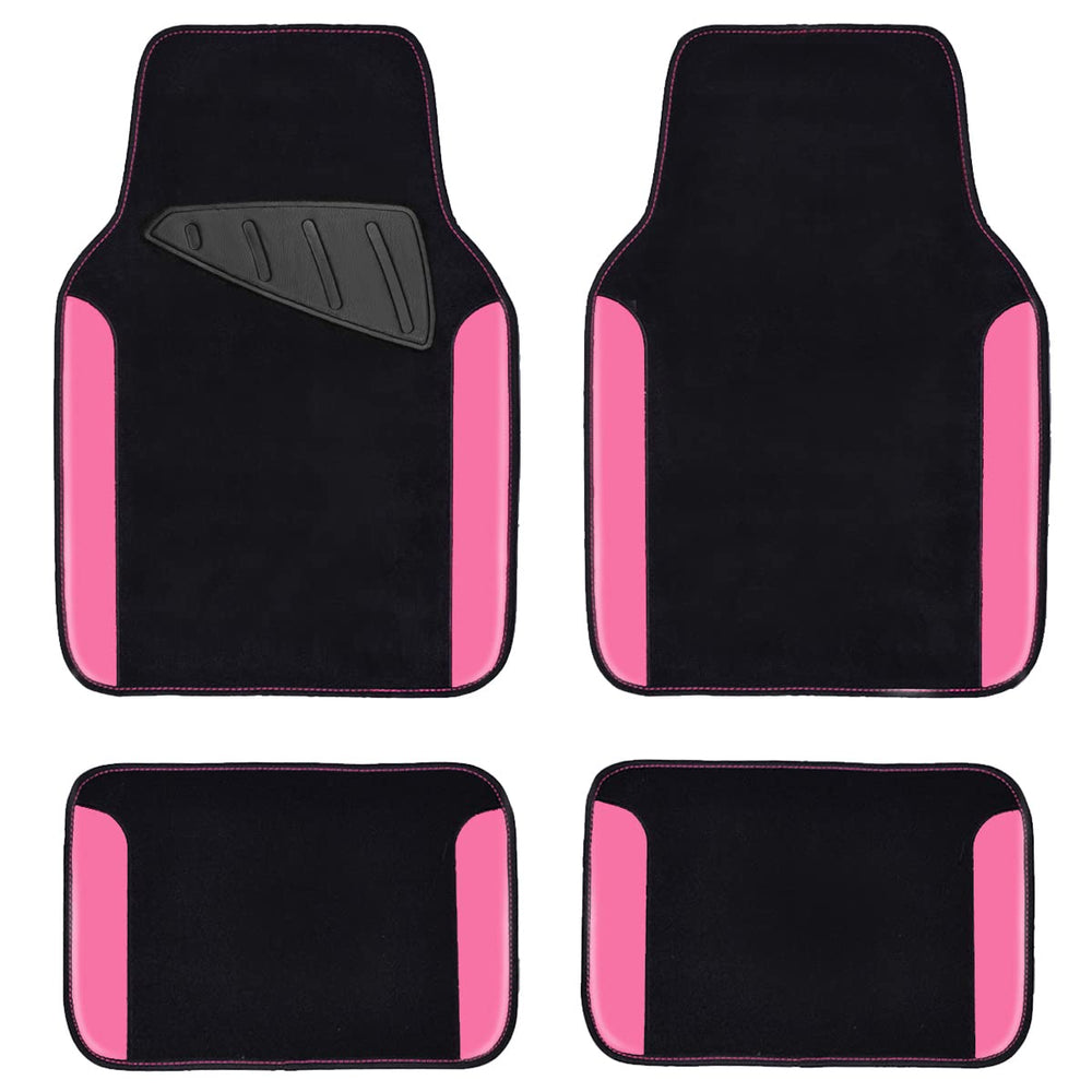 CAR PASS Rainbow waterproof front mats with anti-slip nibbed backing for secure placement.