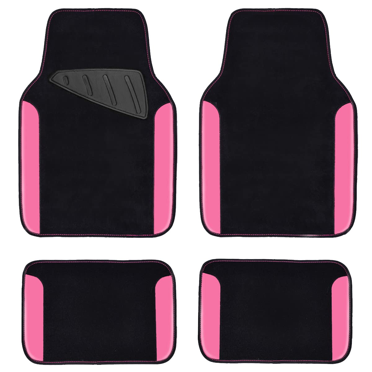 CAR PASS Rainbow waterproof front mats with anti-slip nibbed backing for secure placement.