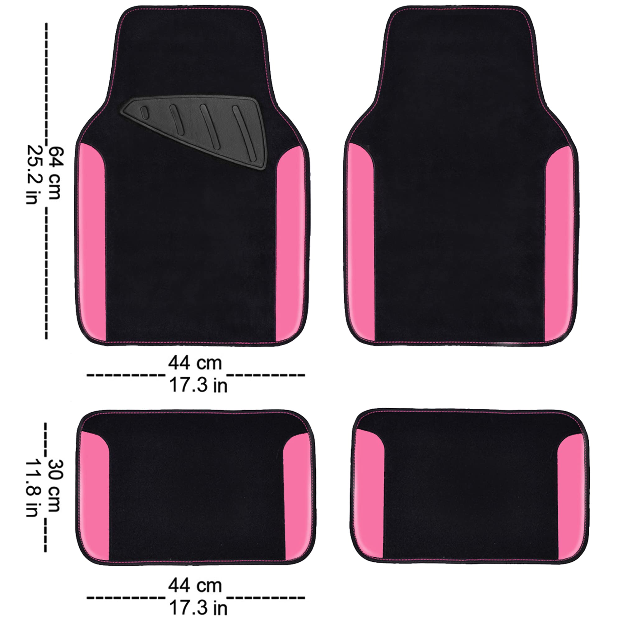 CAR PASS Rainbow waterproof rear mats with faux leather finish for complete protection.