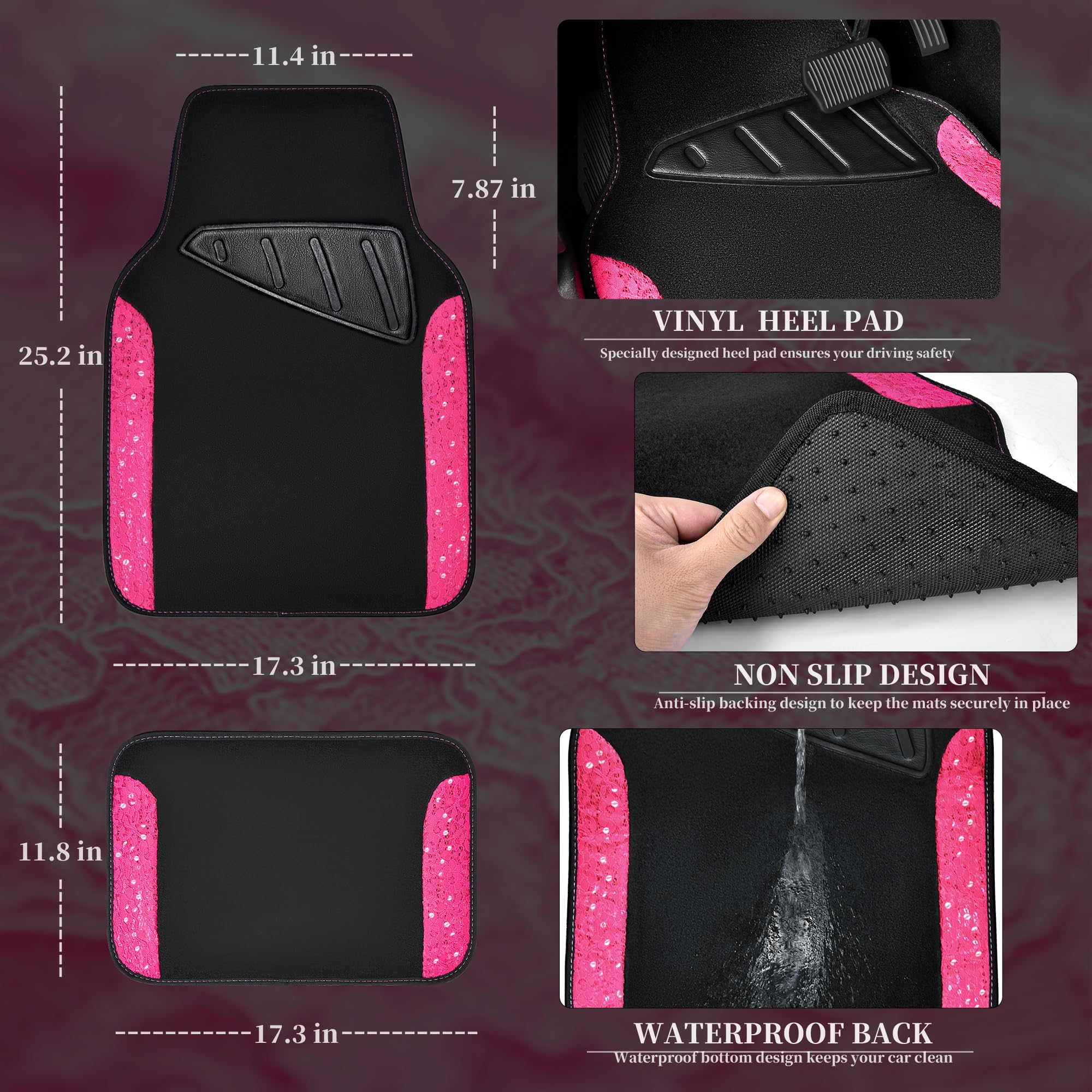 CAR PASS rear floor mats guard against mud on journeys