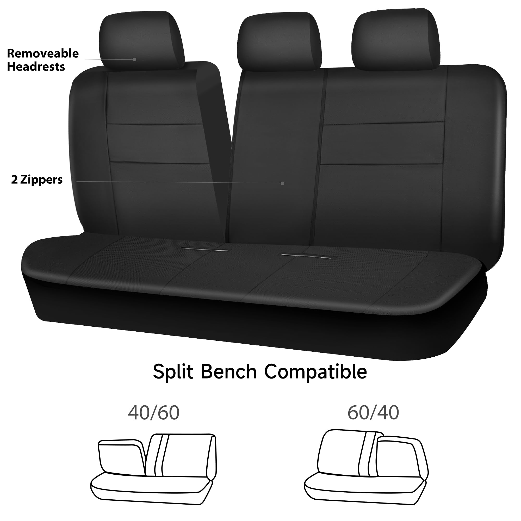 CAR PASS rear seat cover with zippers and openings fits precisely.