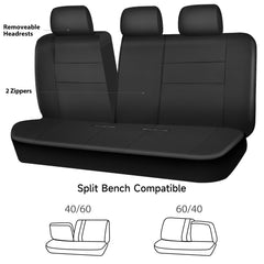 CAR PASS rear seat cover with zippers and openings fits precisely.