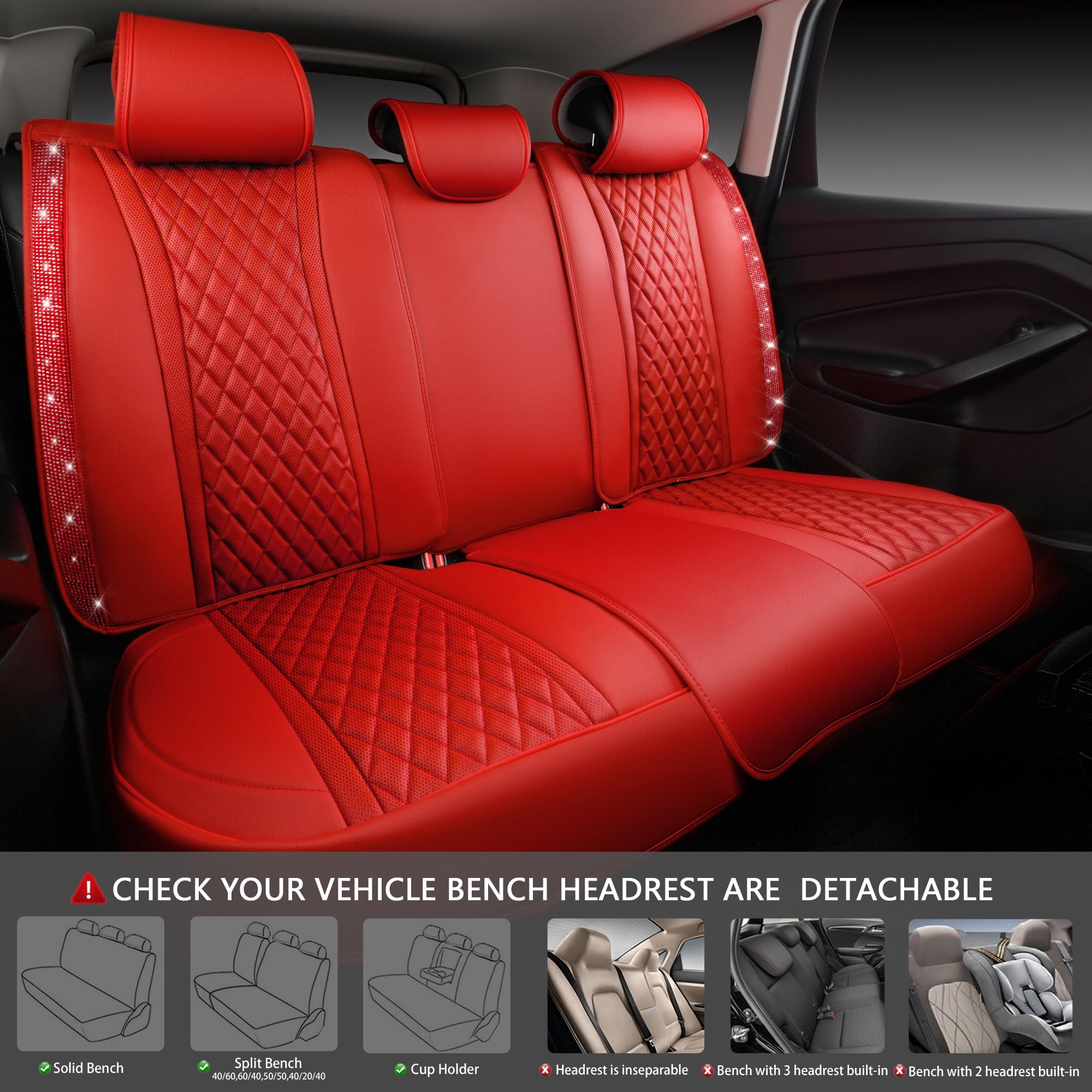 CAR PASS rear seat covers and headrest caps protect seating area