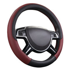 CAR PASS Rhombus leather steering wheel cover close-up shows a soft, luxurious grip.