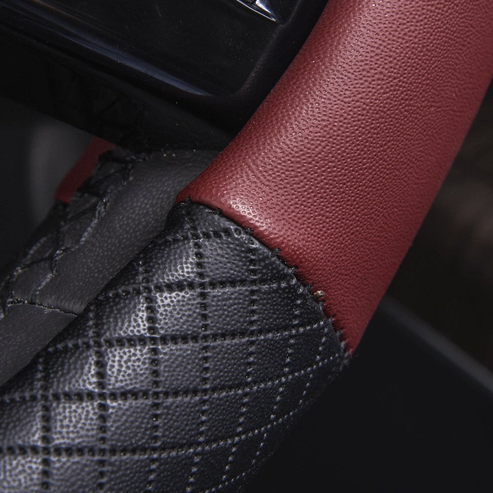 CAR PASS Rhombus interior accent in black burgundy palette.
