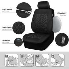 CAR PASS airbag-compatible stitching protects passengers with safety-conscious design.