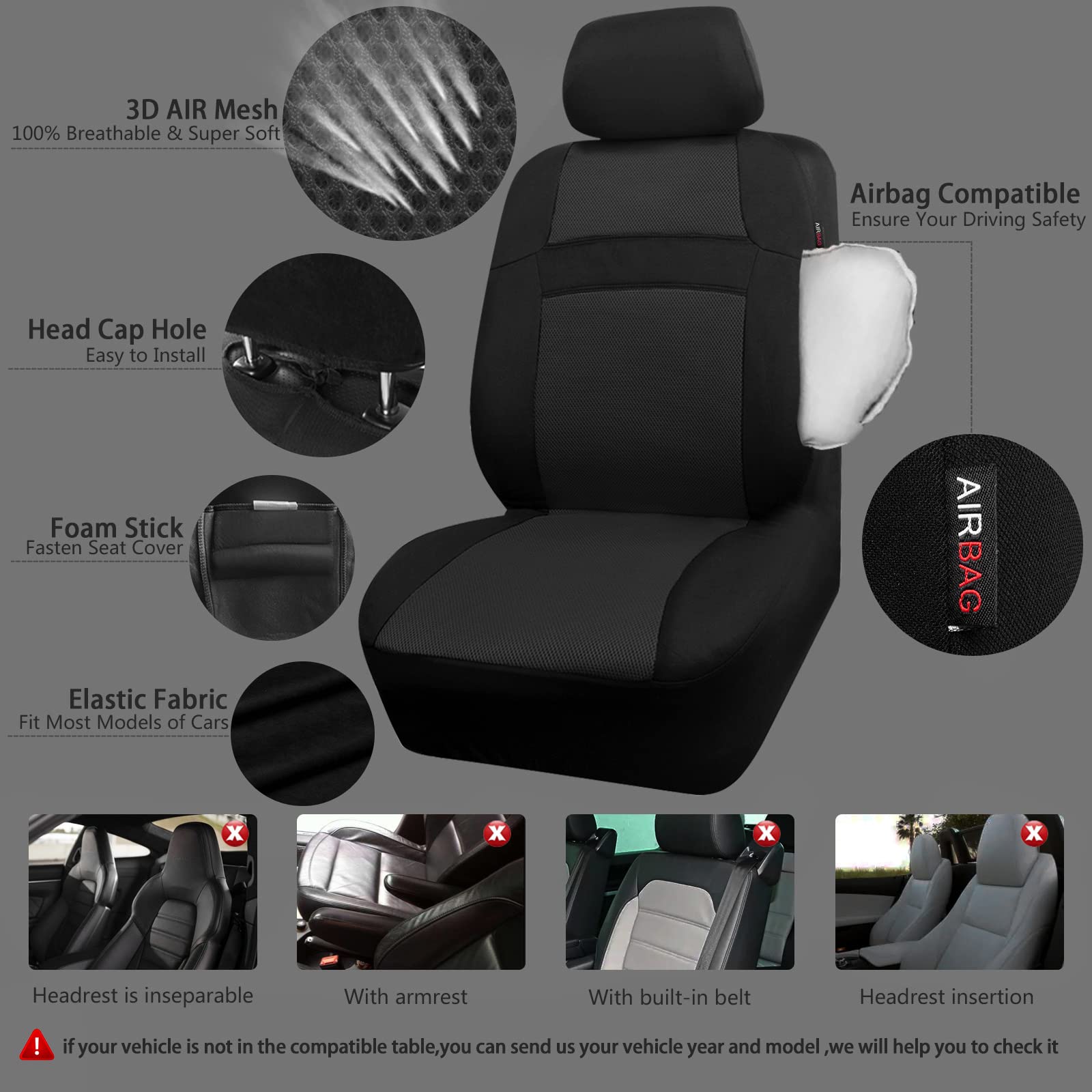 CAR PASS airbag-compatible stitching detail for safety-conscious design