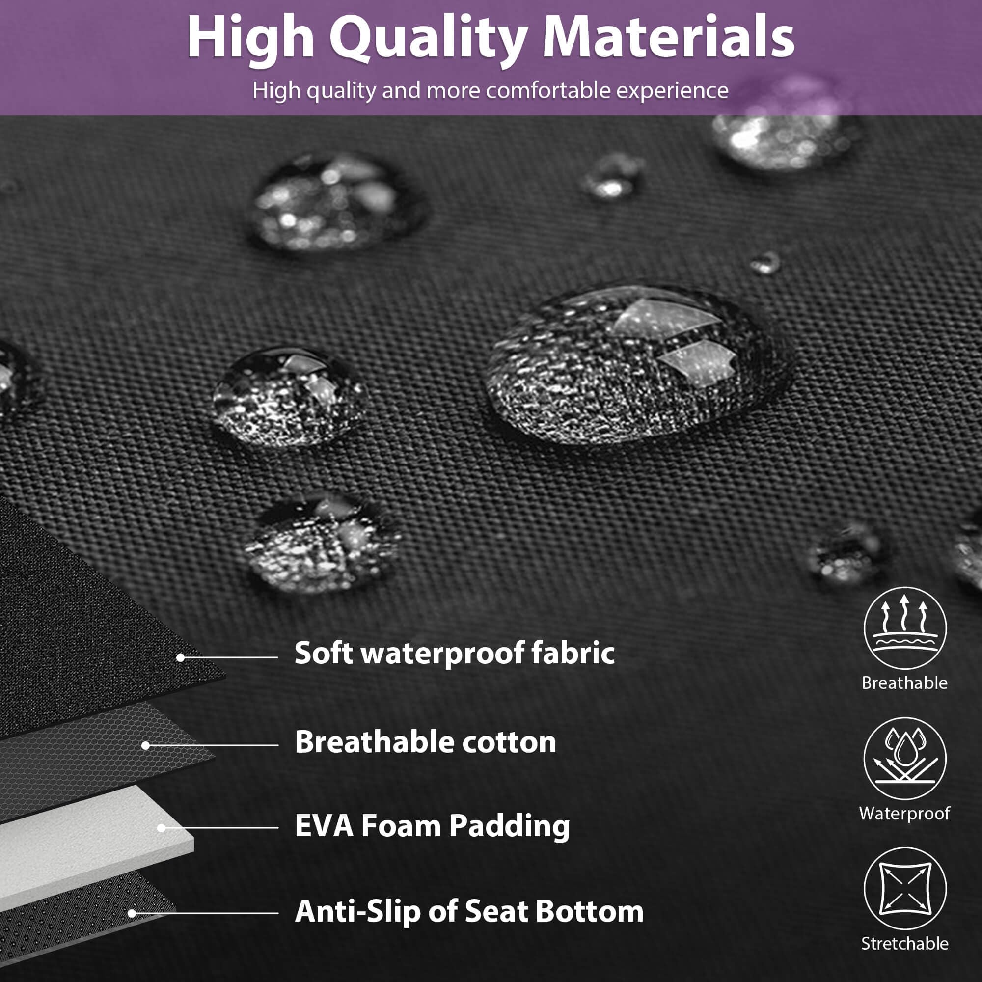 CAR PASS anti-slip seat cover design stays in place on every trip.