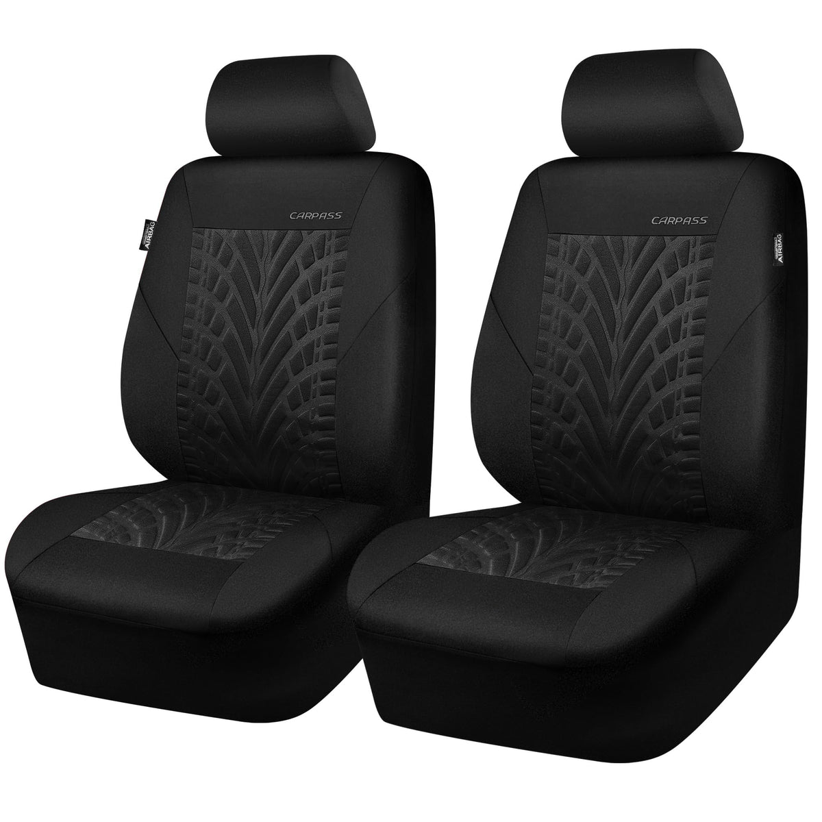 CAR PASS seat cover front-left tyre print enhances interior style and protection.