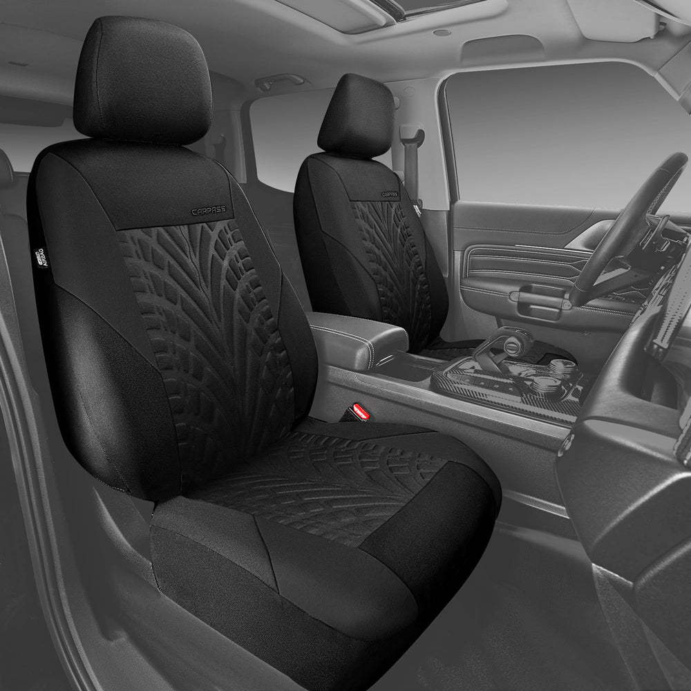 CAR PASS seat cover front-right tyre print protects seats during daily driving.