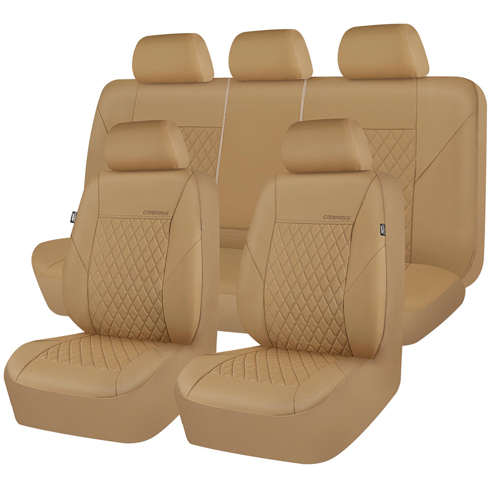 CAR PASS beige seat covers protect interiors and complement color schemes