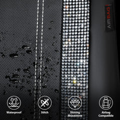 CAR PASS sparkly crystal detail closeup highlights craftsmanship and shine