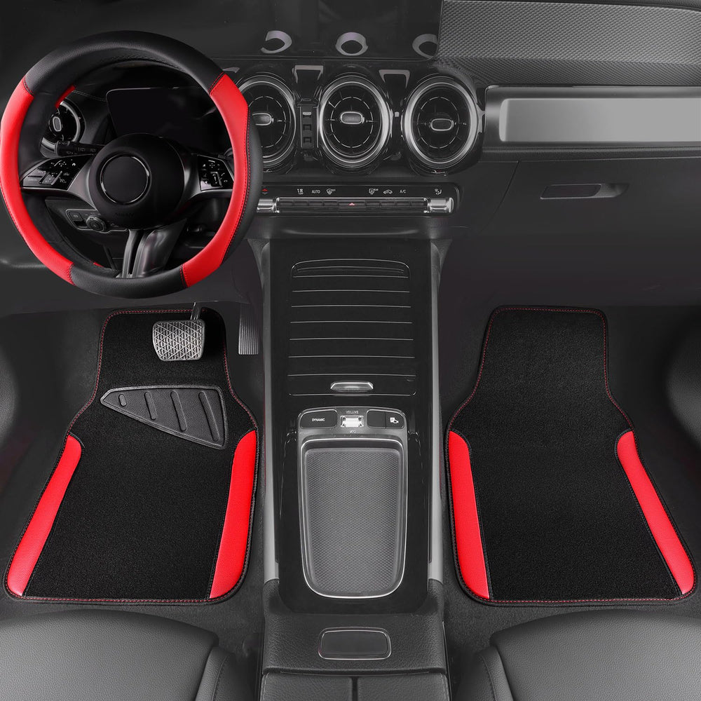 CAR PASS Faux Leather Steering Wheel Cover microfiber leather for premium feel