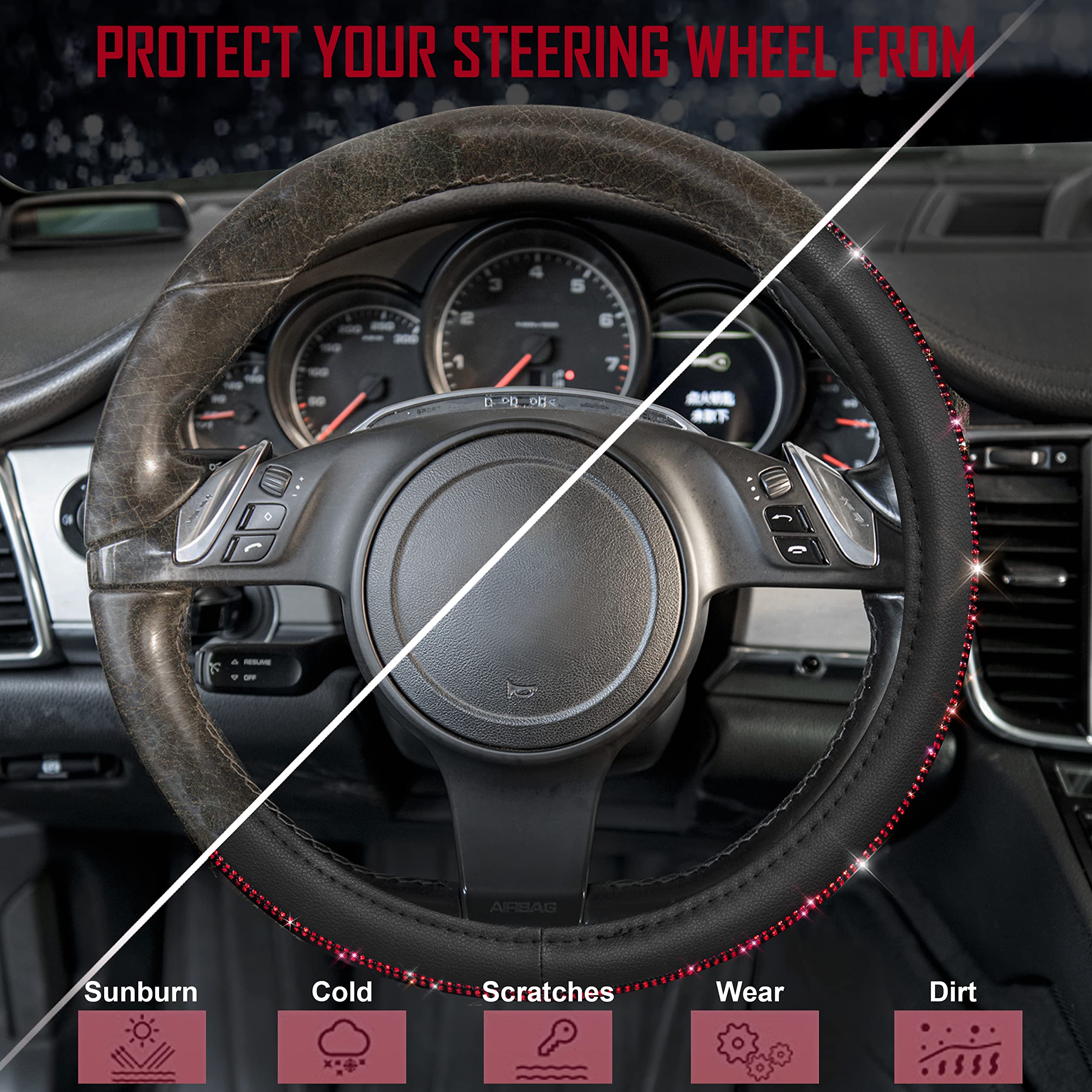 CAR PASS Rhinestones sparkle in daylight for standout car interior accents.