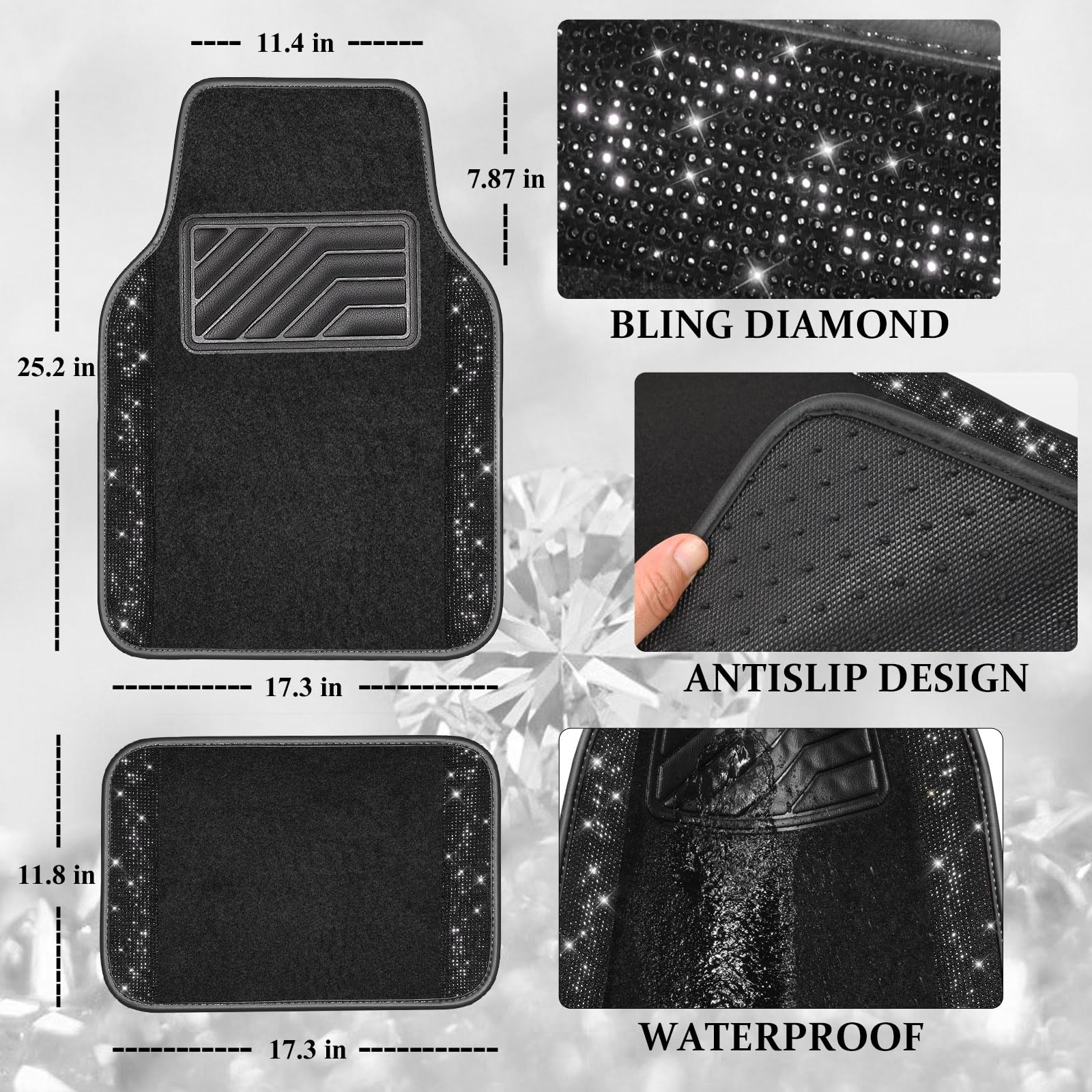 CAR PASS universal-fit mats suitable for cars, SUVs, trucks, and vans