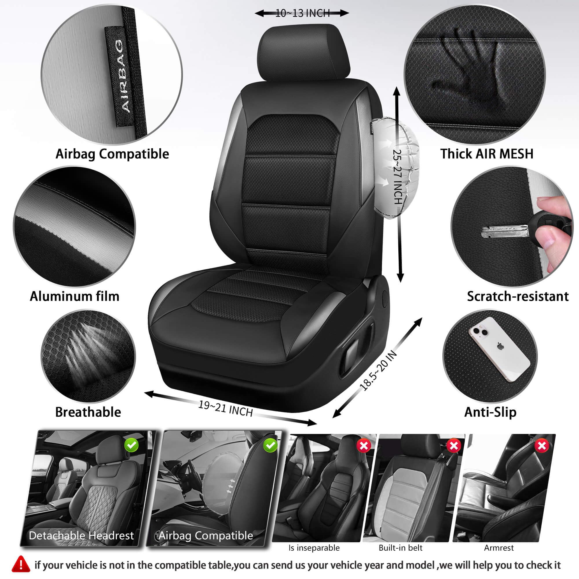 CAR PASS universal-fit seat cover with easy installation guide