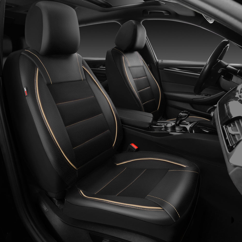 CAR PASS universal front seat cover in black and beige protecting from spills