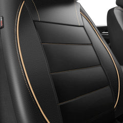 Close-up of CAR PASS front seat cover texture and stitching