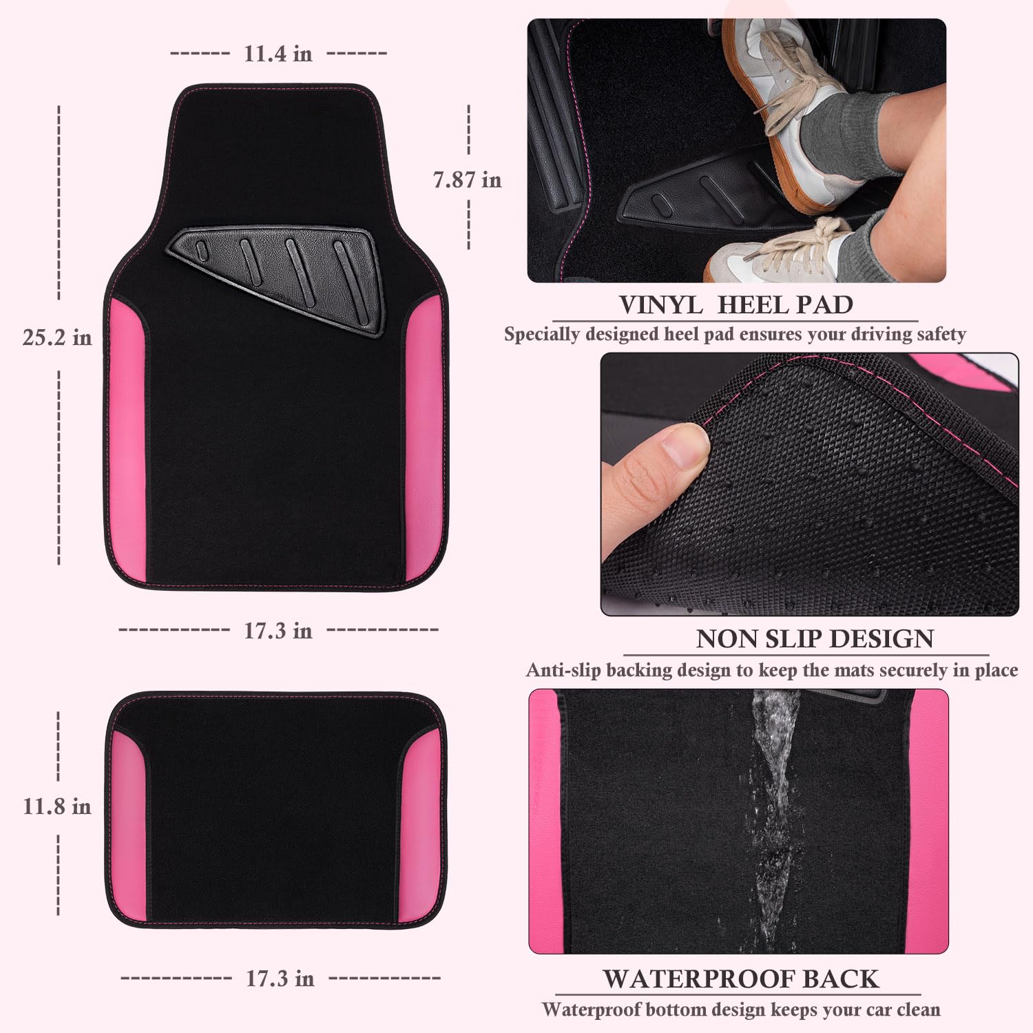 CAR PASS universal fit steering wheel cover for 14.5-15 inch wheels