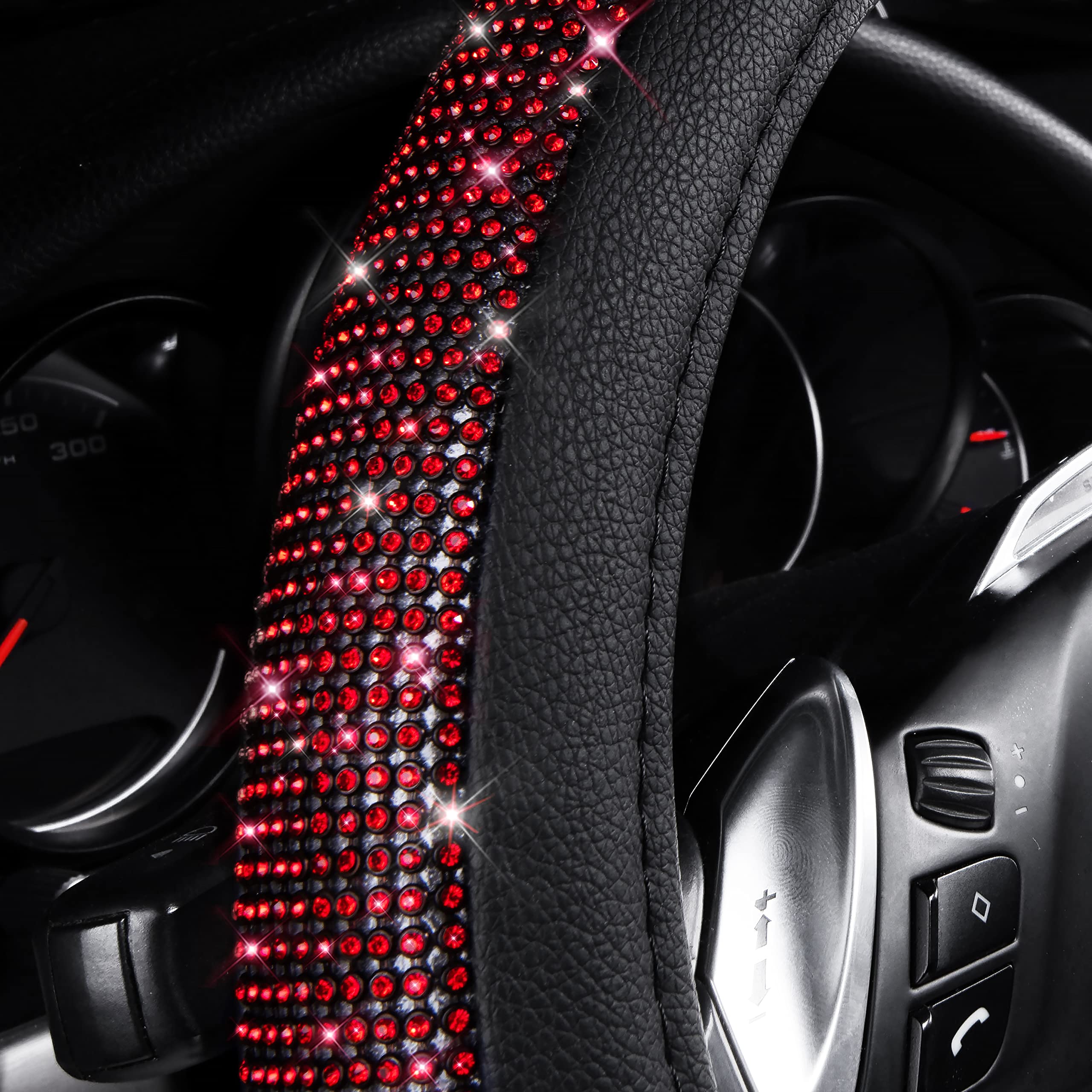CAR PASS Universal-fit steering wheel cover for most cars, SUVs, and trucks.