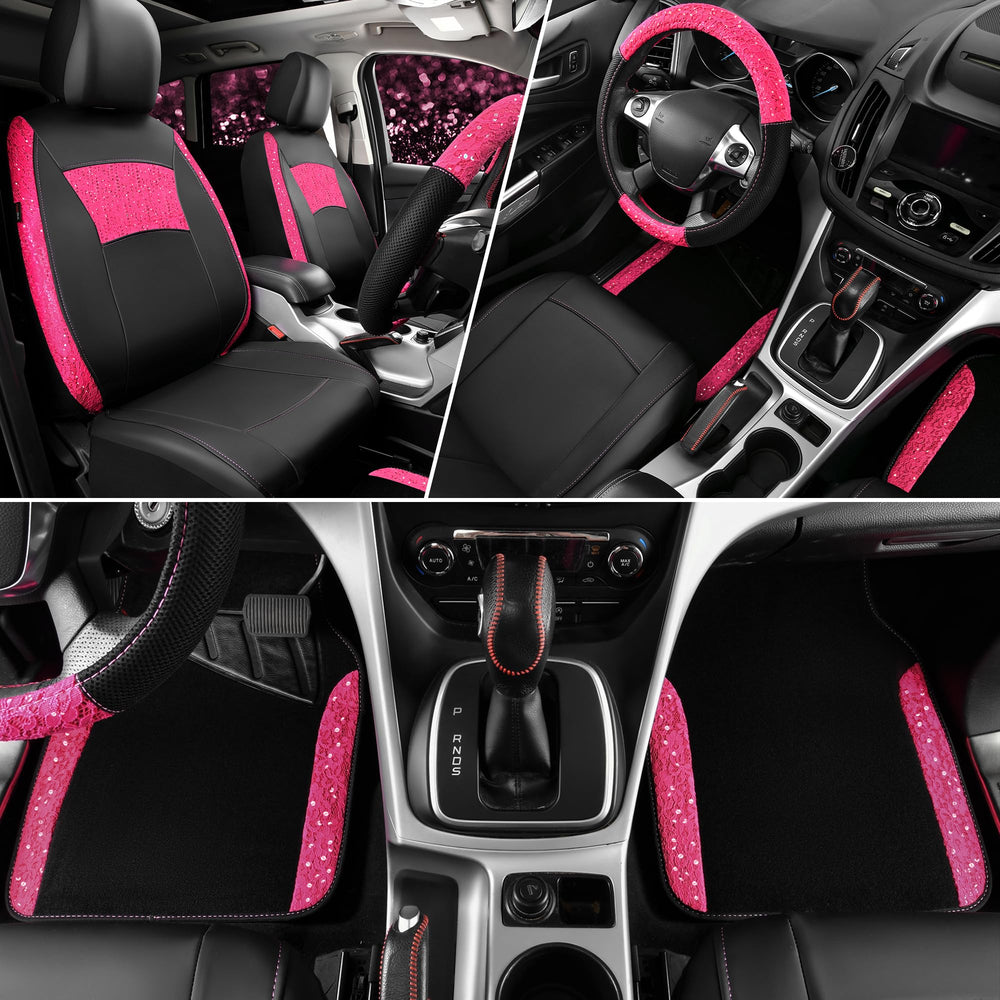 CAR PASS pink lace rear seat cover adds elegance and guard against spills