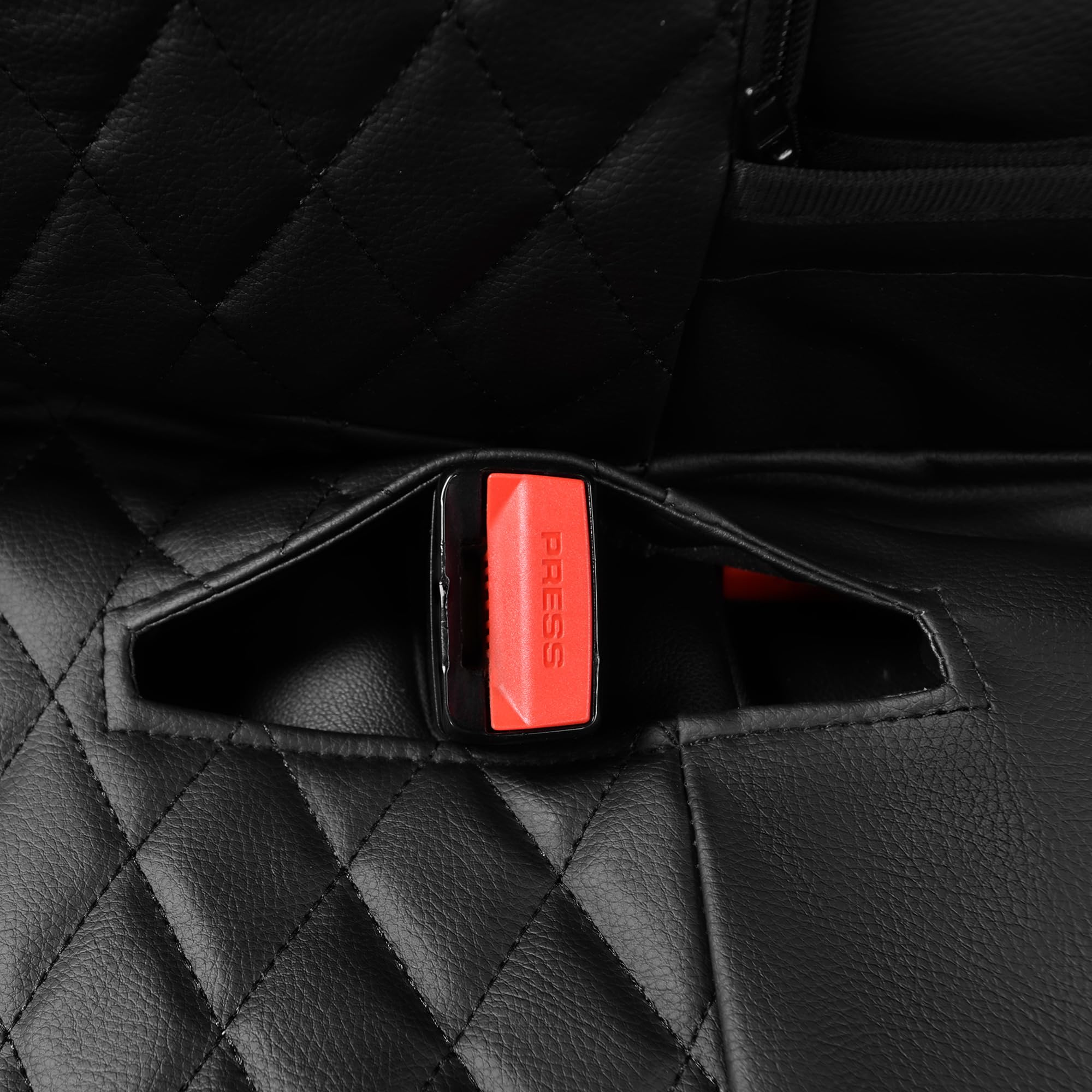 CAR PASS all-black finish blends with most interiors and hides wear.