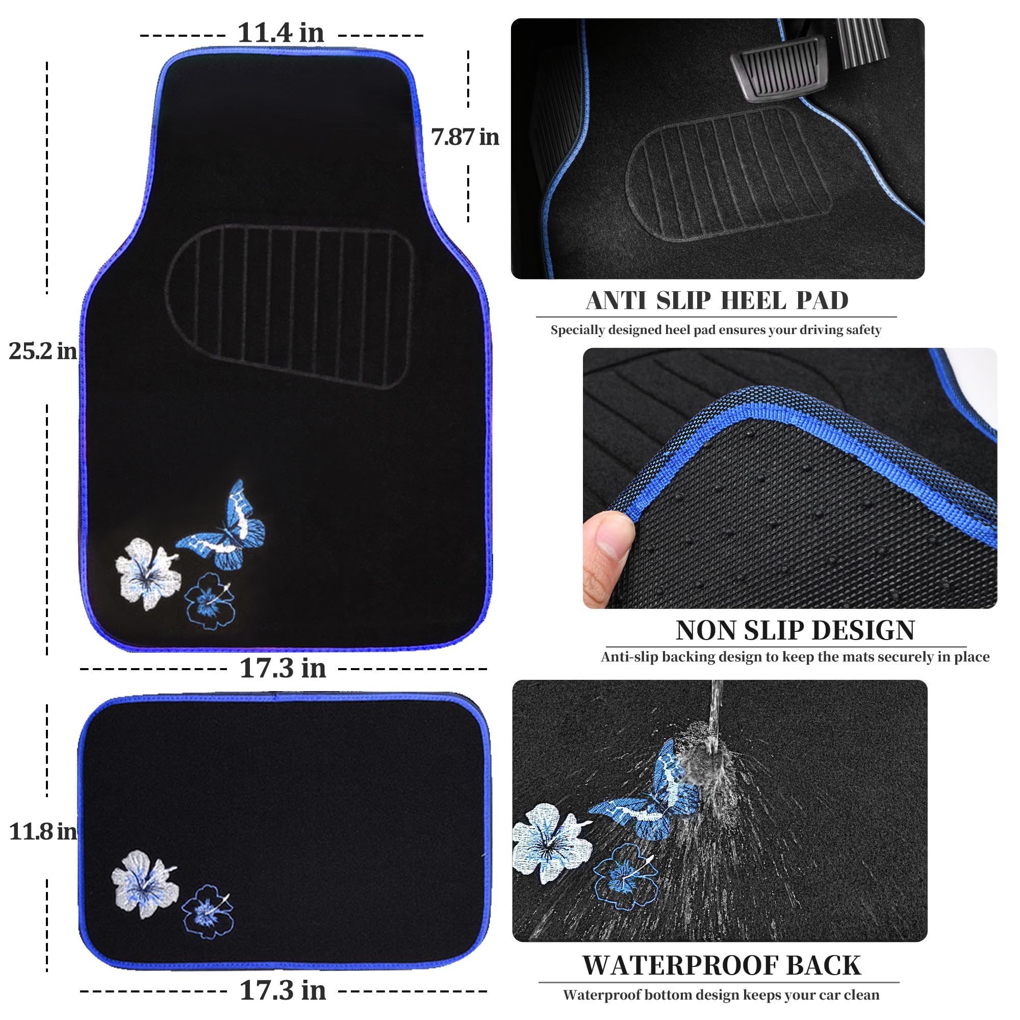 CAR PASS waterproof all-weather mats are easy to rinse and clean