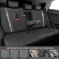 CAR PASS waterproof bench rear seat cover prevents spills during drives.